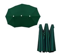 SMCMGECEUZ Auvent De Remplacement pour Parasol Double 460x270cm Toile De Rechange pour Parasol Double 12 Baleines Housse De Rechange pour Parasol(Dark Green)