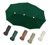 SMCMGECEUZ Toile De Rechange pour Parasol 3 Têtes 460x270cm Auvent De Rechange pour Parasol Double 12 Baleines Auvent De Remplacement pour Parasol(Dark Green)