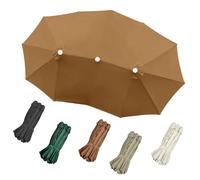 SMCMGECEUZ Toile De Rechange pour Parasol 3 Têtes 460x270cm Auvent De Rechange pour Parasol Double 12 Baleines Auvent De Remplacement pour Parasol(Khaki)