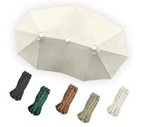 SMCMGECEUZ Toile De Rechange pour Parasol 3 Têtes 460x270cm Auvent De Rechange pour Parasol Double 12 Baleines Auvent De Remplacement pour Parasol(Off-White)