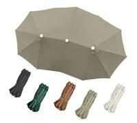 SMCMGECEUZ Toile De Rechange pour Parasol 3 Têtes 460x270cm Auvent De Rechange pour Parasol Double 12 Baleines Auvent De Remplacement pour Parasol(Taupe)