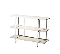 SMD Design Desserte Lilly frêne pigmenté blanc. support en acier laqué blanc. 120 cm