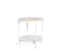 SMD Design Table d'appoint Lene blanc. bas. placage de hêtre pigmenté blanc