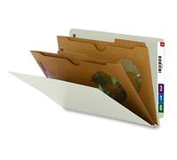 Smead 29710 SafeSHIELD® Lot de 10 chemises avec fermeture SafeSHIELD 5 cm avec 2 compartiments de séparation Gris et vert