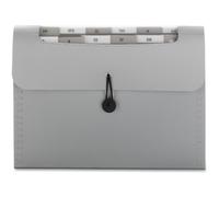 Smead 70903 Organiseur en poly avec 12 poches, rabat et cordon de fermeture, taille lettre, argent (70903)