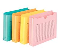 Smead Chemise à notes, format lettre, onglet à coupe droite, extension de 5,1 cm, couleurs assorties, 12 par paquet (75694)