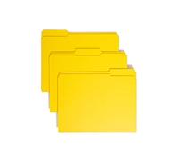 Smead Colored Folders Reinforced Tab Letter Yellow Plastique Jaune - Fichiers (Plastique, Jaune, Letter, 295,3 mm, 241 mm, 100 pièce(s))