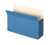 Smead File Pocket, Straight-Cut Tab, 5-1/4" Expansion, Legal Size, Blue, 10 per Box (74235)