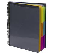 Smead Lot de 10 organiseurs de projet en polyéthylène à 24 poches, onglet 1/3 coupe, format lettre, gris avec couleurs vives (89206)