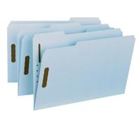 Smead Lot de 20000 dossiers 100% recyclés, 2 attaches, languette de coupe 1/3, extension de 2,5 cm, taille légale, bleu, 25 par boîte