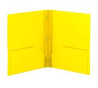 Smead Lot de 3 chemises à deux poches, fermeture à trois trous, format lettre, jaune (87733)