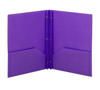 Smead Lot de 3 chemises à deux poches, fermeture à trois trous, format lettre, violet (87734)