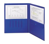 Smead Lot de 5 chemises à deux poches avec poche de sécurité, format lettre, bleu foncé, 87701