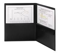 Smead Lot de 5 chemises à deux poches en polyéthylène avec poche de sécurité, format lettre, noir, lot de 5 (87700)