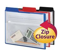 Smead Organiseur de projet en polyéthylène avec pochette zippée, onglet de coupe 1/3, extension de 1,27 cm, format lettre, couleurs assorties, lot de 3 (89614)