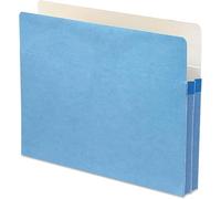 Smead Poche de dossier, onglet à coupe droite, extension de 4,5 cm, format lettre, bleu, 25 par boîte (73215)