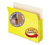 Smead Poche de dossier, onglet à coupe droite, extension de 8,9 cm, format lettre, jaune, 25 par boîte (73233)