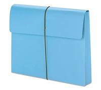 Smead Porte-documents coloré avec rabat et cordon de fermeture, extension de 5,1 cm, format lettre, bleu, 10 par boîte (77203)