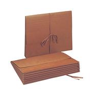 Smead Portefeuille, extension de 5-1/4", rabat avec fermeture à nouer en tissu, taille lettre, corde rouge, 10 par boîte (71073)