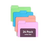 Smead SuperTab 11957 Lot de 24 chemises à onglet surdimensionné 1/3 découpes, format lettre, couleurs vives assorties