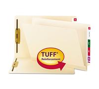 Smead TUFF® Shelf-Master® 34105 Lot de 50 classeurs laminés avec languette droite renforcée 2 attaches Format lettre Manille