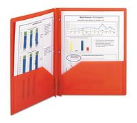 Smead Two-pocket Poly dossier avec attaches, Letter, 25 par boîte Red