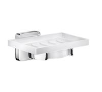 Smedbo Ice Distributeur de savon - 12x10x5cm - montage mural - chrome/porcelaine OK342P