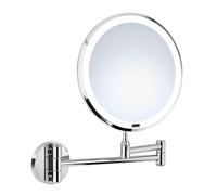 Smedbo Miroir de maquillage 7x grossissant mural 20cm avec éclairage chrome Z626