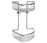 Smedbo Panier à savon d'angle 2 niveaux Chrome poli DK1022 Sideline Basic Argenté 21,5 x 21,2 x 35 cm