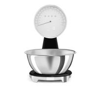 Smeg, Balance de Cuisine Numérique et Analogique KSF01BLWW, Bol Amovible en Acier Inox de 1,8 L, Quatre Unités de Mesure g/ml et lb.oz/fl.oz, avec Fonction Tare, Capacité Maximale 5kg, Noir