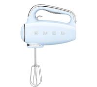 Smeg, Batteur Électrique HMF01PBEU, 9 Niveaux de Vitesse, Fonction Turbo, Système de Démarrage Progressif, 4 Batteurs, 2 Crochets Pétrisseurs et Range Cable Fournis, 250W, Bleu Azur