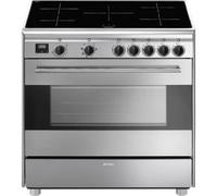 Smeg BG91IX2 Cuisinière Pose libre | Classe énergétique A | Table induction 5 zones, four électrique 115 L, fonction Vapor Clean