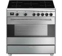SMEG BG91IX9-1 Cuisine Inox 90 Cm Piano Induction Four Électrique Classe A Inox