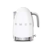 Smeg, Bouilloire à Température Variable KLF04WHEU 1,7 L, Plusieurs Température, Filtre Anticalcaire Lavable, Arrêt Automatique de Sécurité, Indicateur de Niveau d'Eau, Range Câble, 2400W, Blanc