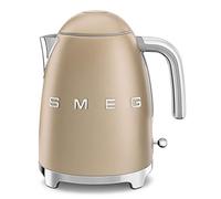 Smeg, Bouilloire Électrique KLF03CHMEU 1,7 L, Filtre Anticalcaire Lavable, Arrêt Automatique de Sécurité, Indicateur de Niveau d'Eau, Base Antidérapante, Range Cordon, Puissance 2400W, Or Mat