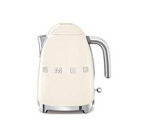 Smeg, Bouilloire Électrique KLF03CREU 1,7 L, Filtre Anticalcaire Lavable, Arrêt Automatique de Sécurité, Indicateur Niveau d'Eau, Base Antidérapante,Range Cordon Intégré, Puissance 2400W, Crème