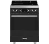 Smeg C6IMMBM2 Cuisinière à induction, 60 cm, esthétique classique, 4 zones, four électrique, Vapor Clean, couleur noir mat