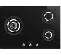 Smeg Table de cuisson au gaz Classica PV373LCN – 3 foyers – Noir – Niche 55,5×47,8 cm