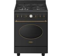 Smeg CO60GMAN2 Cuisine à Gaz, 60 Cm, Esthétique coloniale, 4 feux, Four électrique, Vapor Clean, Couleur Anthracite
