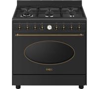 Smeg Cuisinière 90 cm Colonial CO90GMAN2 – Table gaz 6 brûleurs, Four multifonction Anthracite