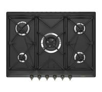Smeg Plaque de cuisson à gaz Coloniale SRV876AOGH – 5 zones Anthracite 68,5 cm Intégré