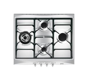 Smeg Cucina SR264XGH2 plaque Noir, Argent Intégré 60 cm Gaz 4 zone(s)
