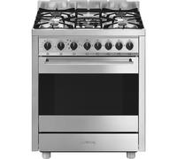 SMEG Cuisinière À Gaz B71GMX2 70x60Cm Piano 5 Brûleurs Four Multifonction Inox
