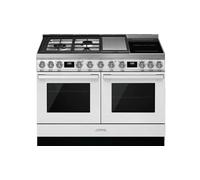 SMEG - Cuisinière gaz Pose Libre, CPF120IGMPWH, Chaleur tournante, Energie:A reconditionné Bon état Blanc