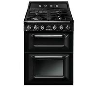 Smeg Cuisinière gaz TR62BL – Four électrique, table de cuisson gaz 60 cm Noir