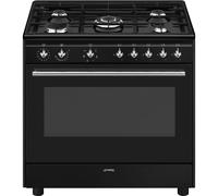 Smeg Cuisinière indépendante CX91GMBL 90 cm 5 brûleurs (1×4 kW) Four multifonction Noir