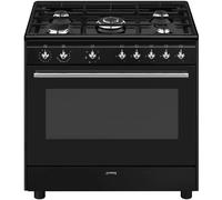 SMEG CX91GMBL Cuisine Noire 90X60CM 5Brûleurs Four Électrique CL.A
