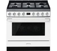 Smeg Elite Portofino CPF9GPWH - Cuisinière - pose libre - largeur : 89.8 cm - profondeur : 60 cm - hauteur : 89 cm - avec système auto-nettoyant - classe A+ - blanc Blanc G