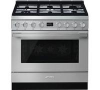 Smeg Elite Portofino CPF9GPX - Cuisinière - pose libre - largeur : 89.8 cm - profondeur : 60 cm - hauteur : 89 cm - avec système auto-nettoyant acier inoxydable Acier inoxydable G