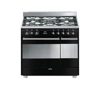 Smeg ESTHETIQUE CLASSICA 90cm MIXTE INOX NOIR BRILLANT - SCB92MN8